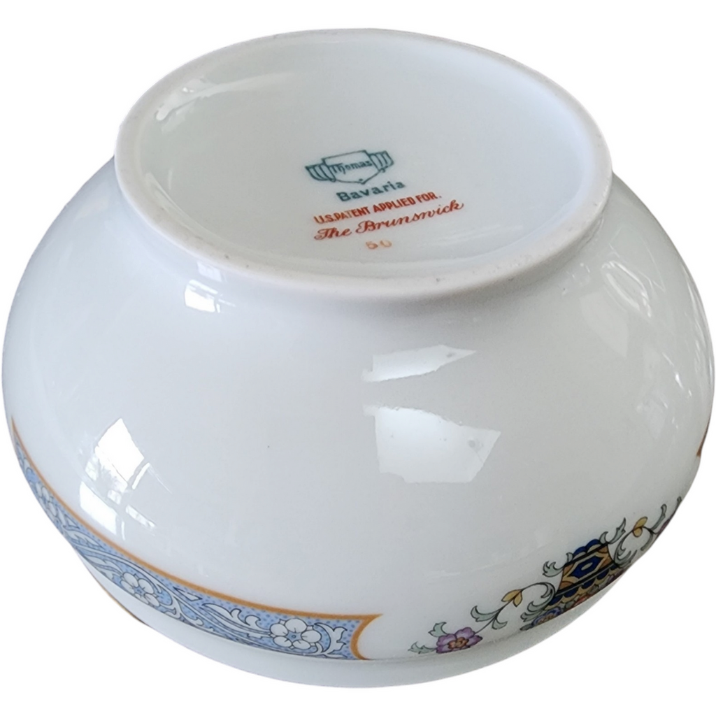 Thomas The Brunswick Blue Band Flower Basket Smooth Cranberry Bowl