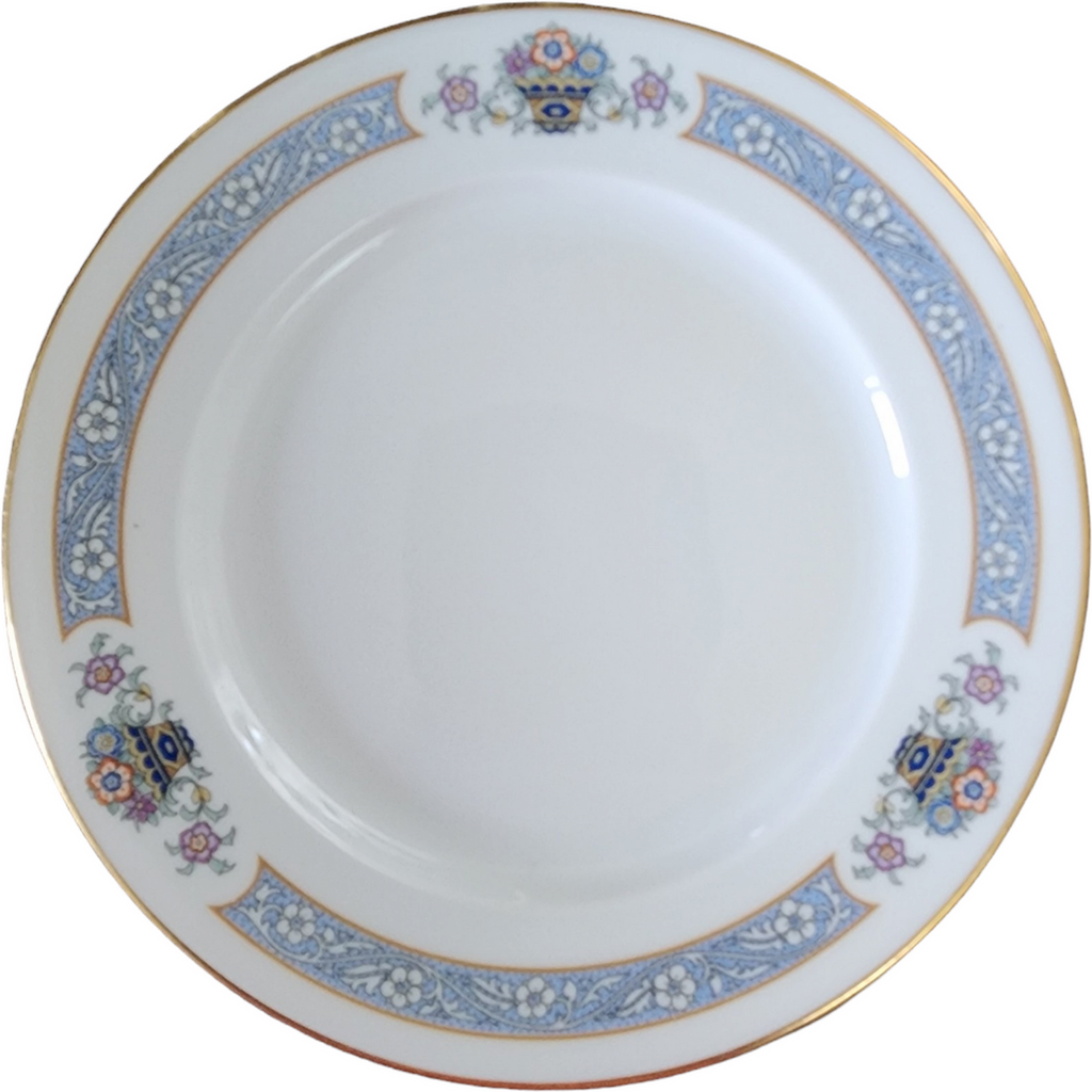 Thomas The Brunswick Blue Band Flower Basket Smooth Luncheon Plate