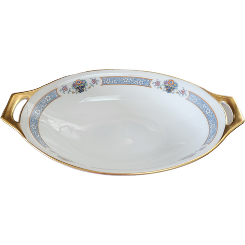 Thomas The Brunswick Blue Band Flower Basket Smooth Oval Vegetable Bowl