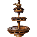 Three Tier Buffalo Wood Handcrafted Carved Lazy Susan