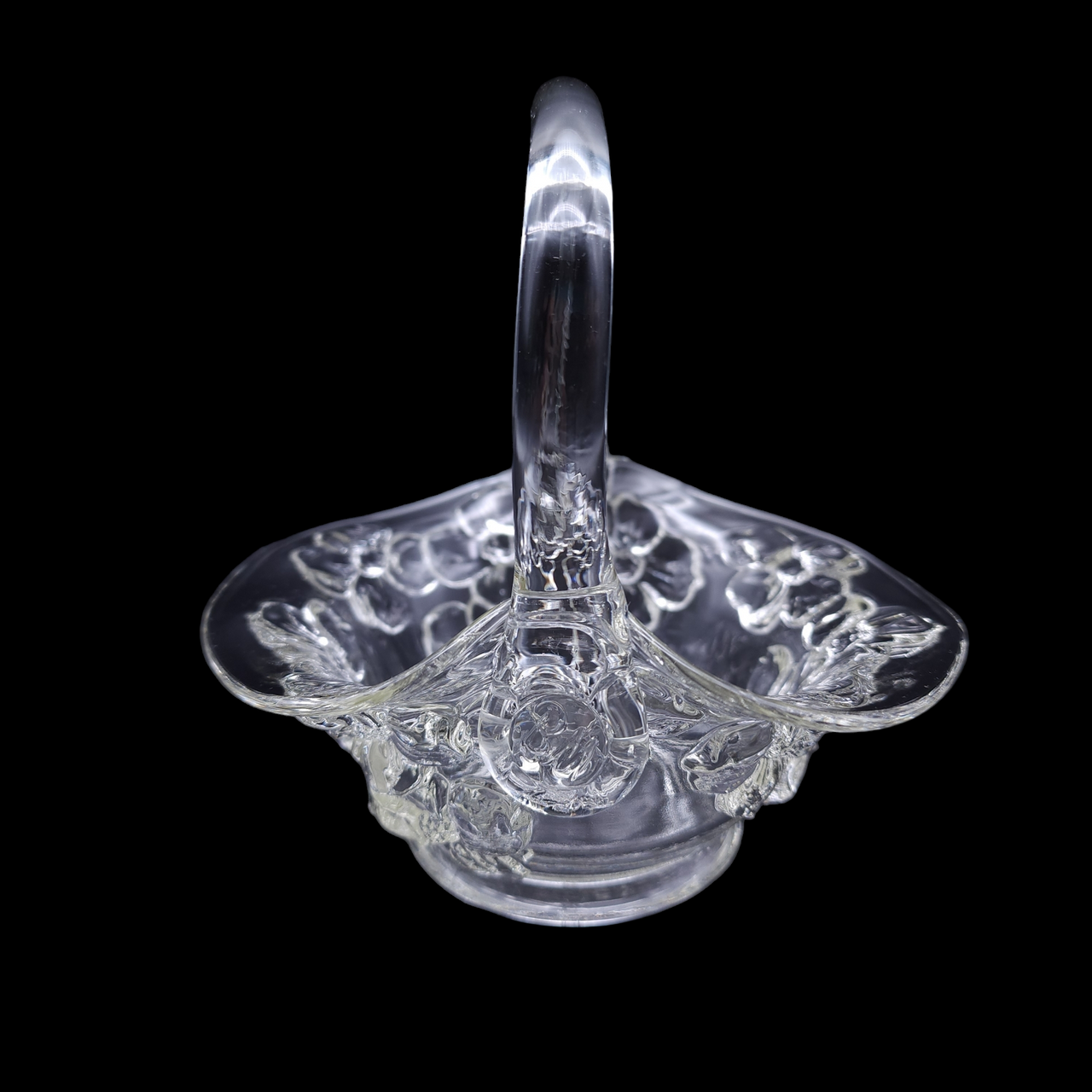 Tiara Clear Dogwood Blossom No Trim Handled Basket
