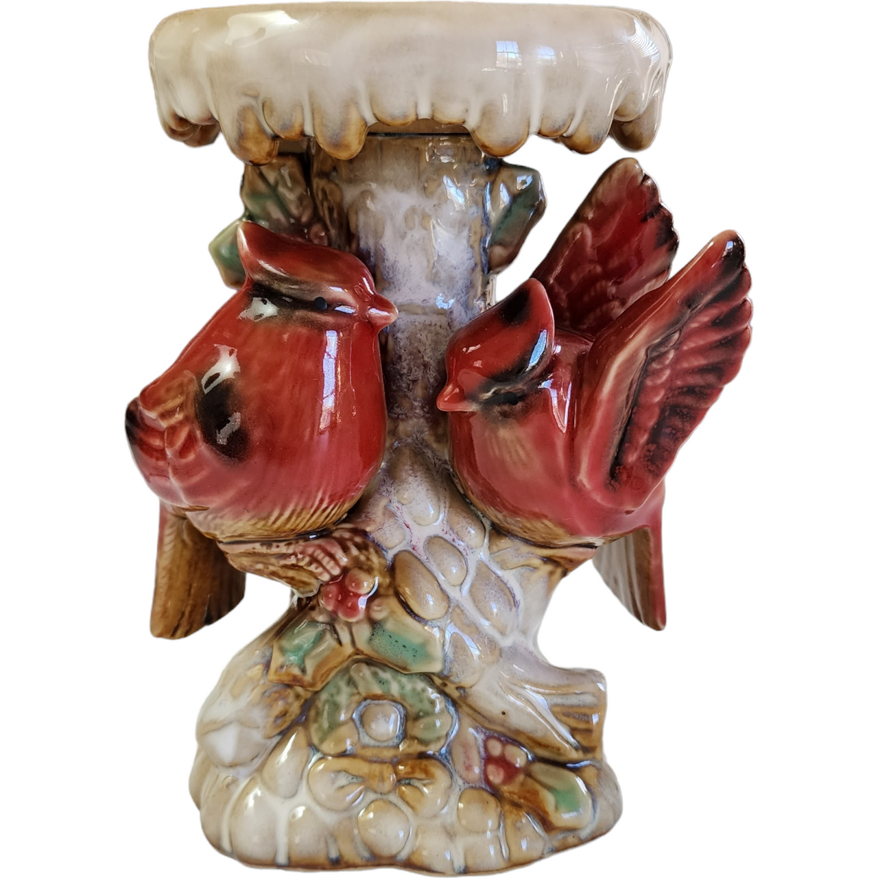 Tii Collections Ceramic Love Birds Christmas Home Décor  Candle Holder