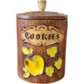 Treasure Craft Pottery Apple Wood Barrel Cookie Jar