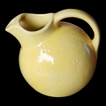 USA Pottery Canary Yellow Snowflake Pitcher Ball Jug with Ice Lip