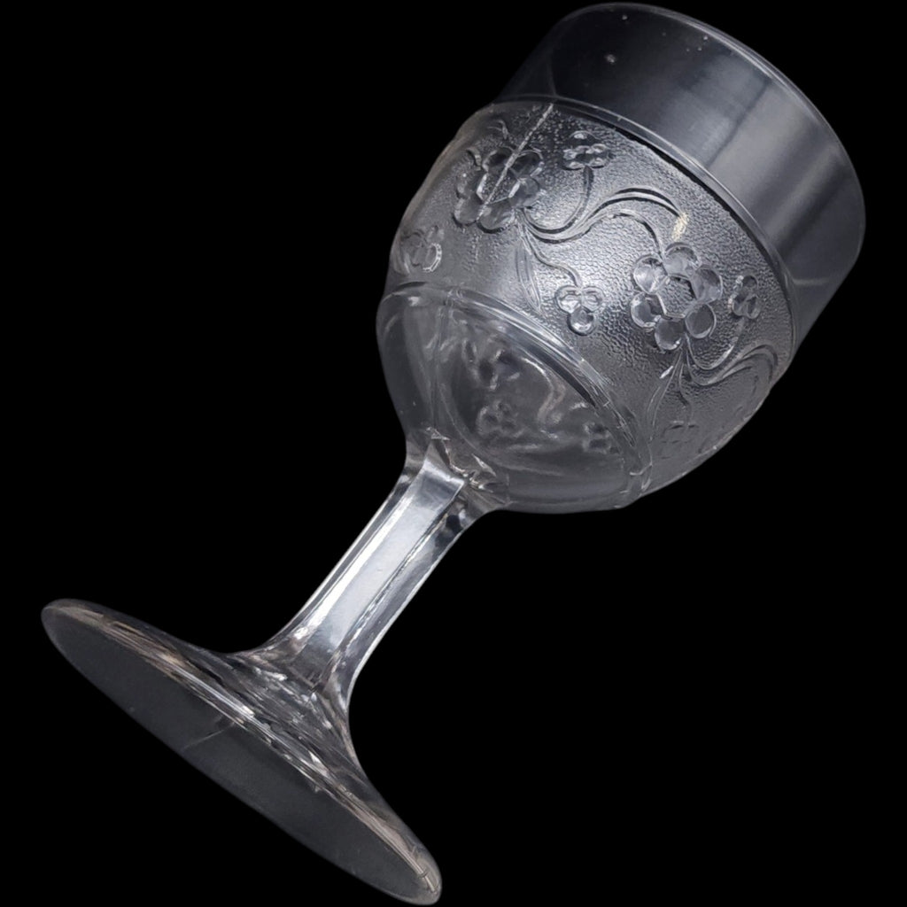 US Glass Vintage Clear Pressed Glass Stemmed Water Wine Goblet