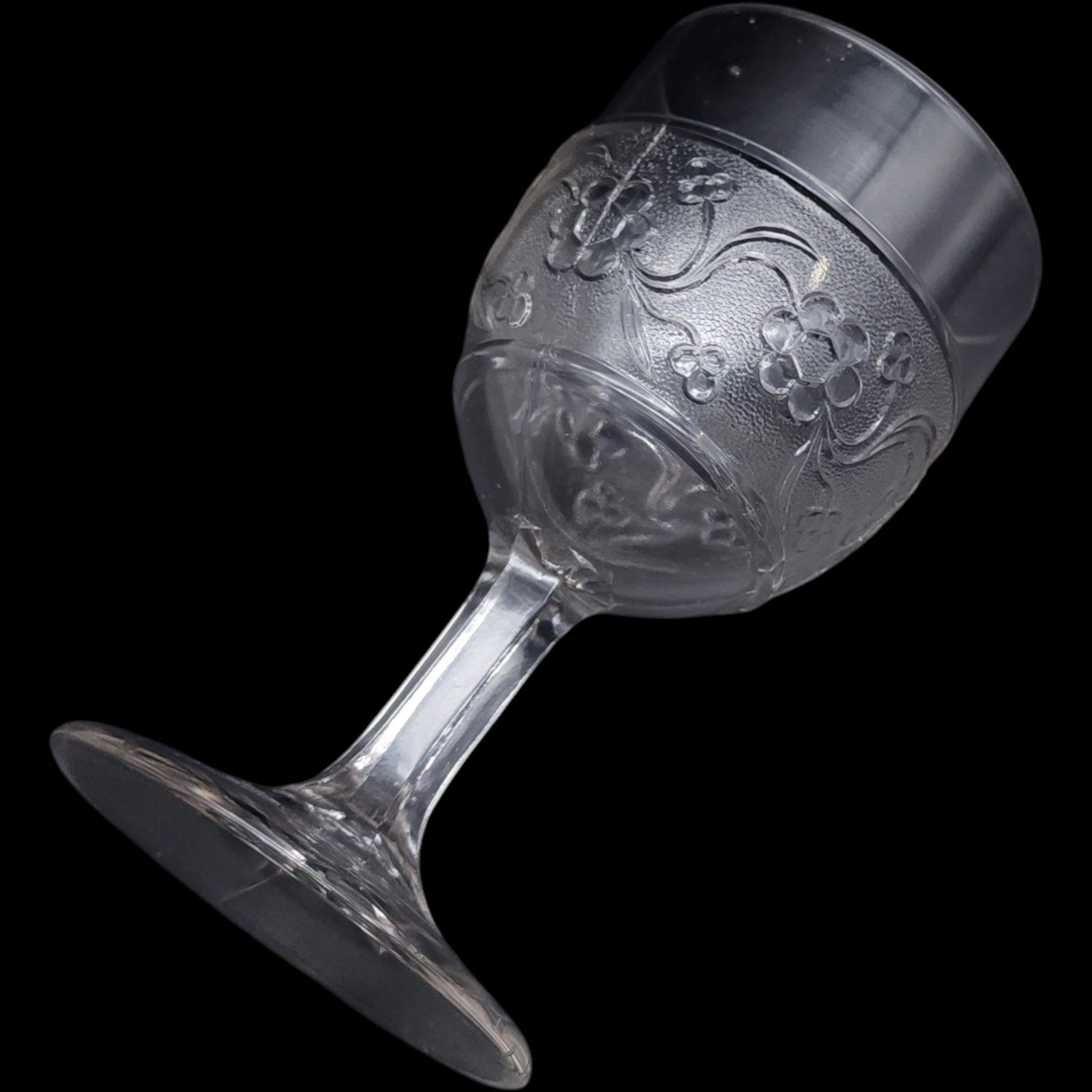 US Glass Vintage Clear Pressed Glass Stemmed Water Wine Goblet