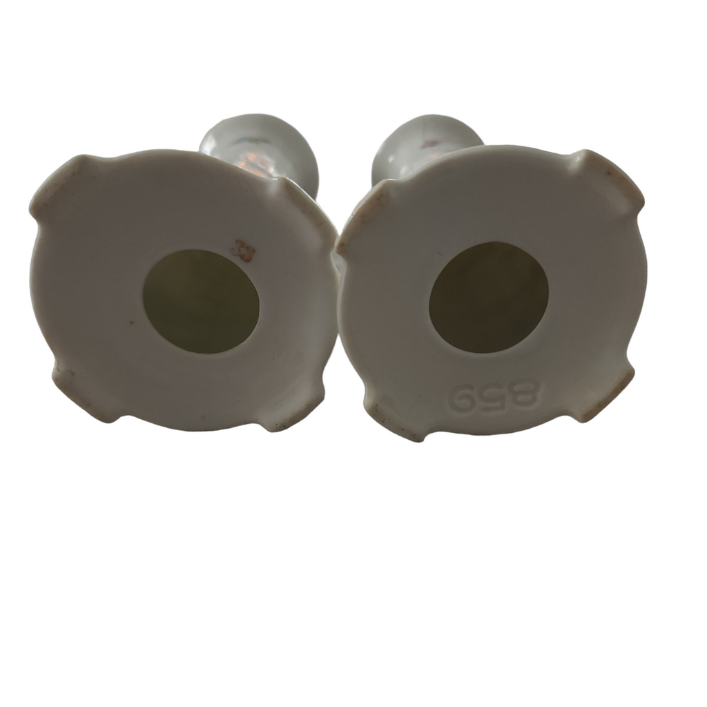Union K Art Deco Porcelain Candleholder Set of Two Czechoslovakia