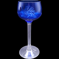 Unknown Manufacturer Cut Pinwheel On Cobalt Blue Bowl Cordial Glass
