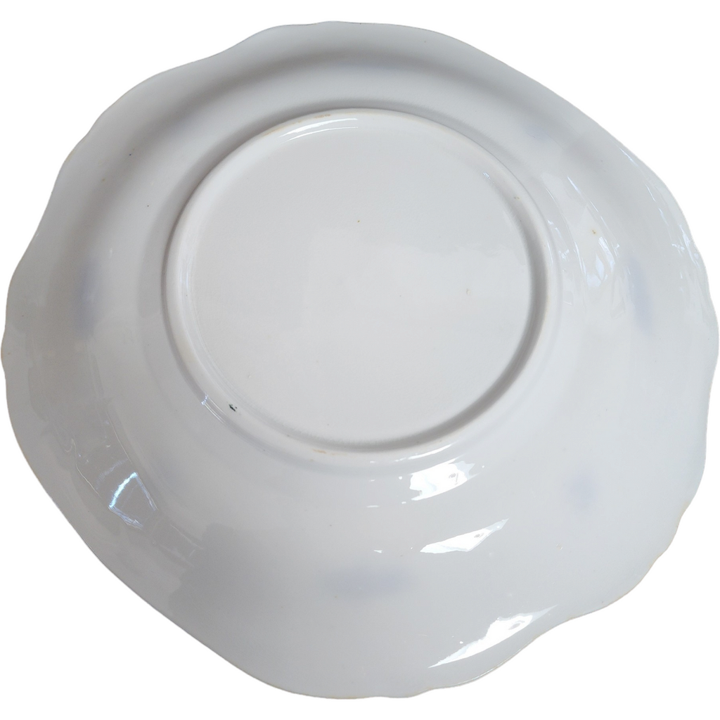 Unknown Manufacturer Embossleaf Raised Bluegrape Copperaccent  Handled Cake Plate