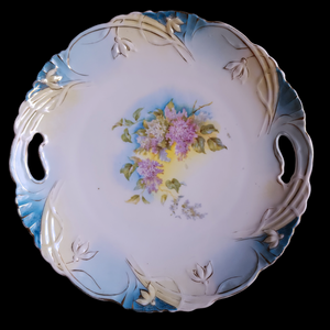 Unmarked RS Prussia Folded Floral Decor Cake Plate