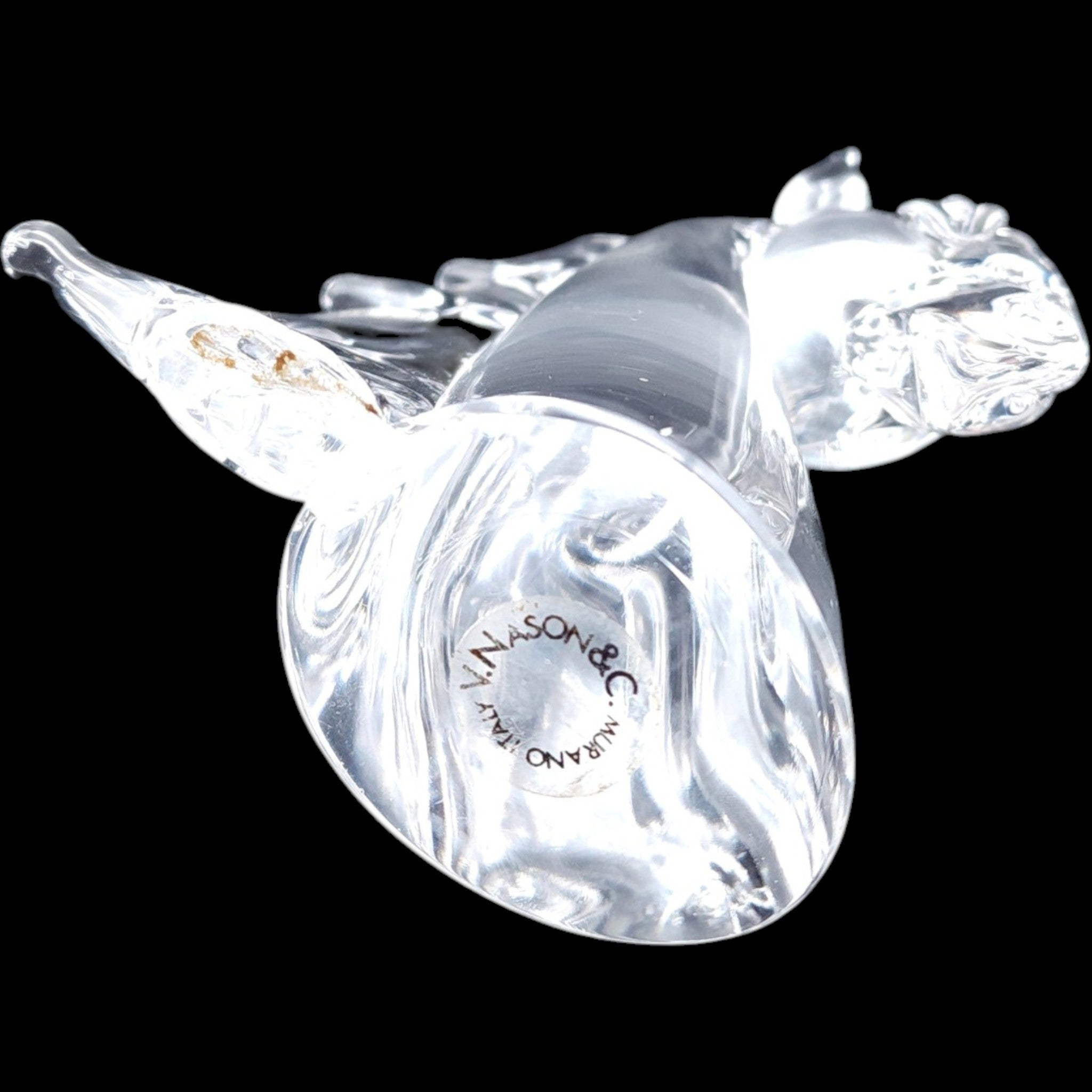 V. Nason & C. Murano Clear Glass Horse Head Figurine Italian Art Glass