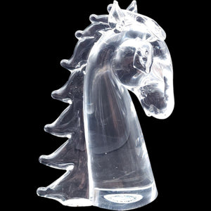 V. Nason & C. Murano Clear Glass Horse Head Figurine Italian Art Glass