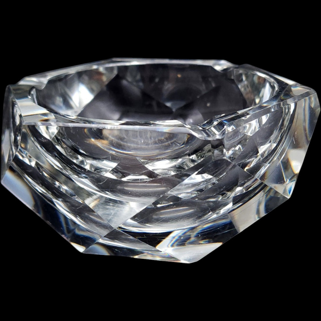 Val Saint Lambert Heavy Cut Crystal Diamond Geometric Ashtray