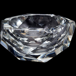 Val Saint Lambert Heavy Cut Crystal Diamond Geometric Ashtray