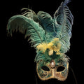 Venetian Masquerade Mask Hand Painted Italian Feathered Eyemask