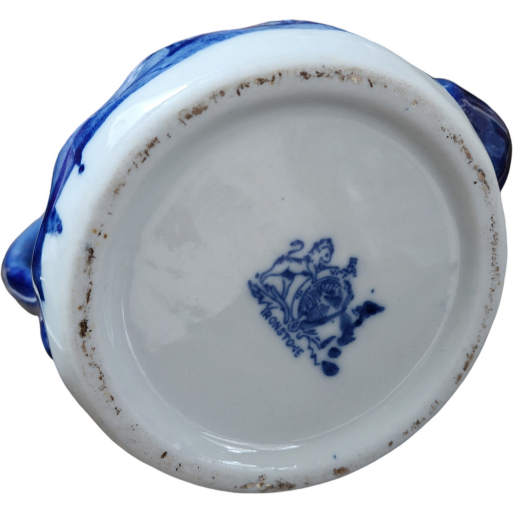 Victoria Ware Ironstone Blue & White Transferware Water Pitcher Watering Can