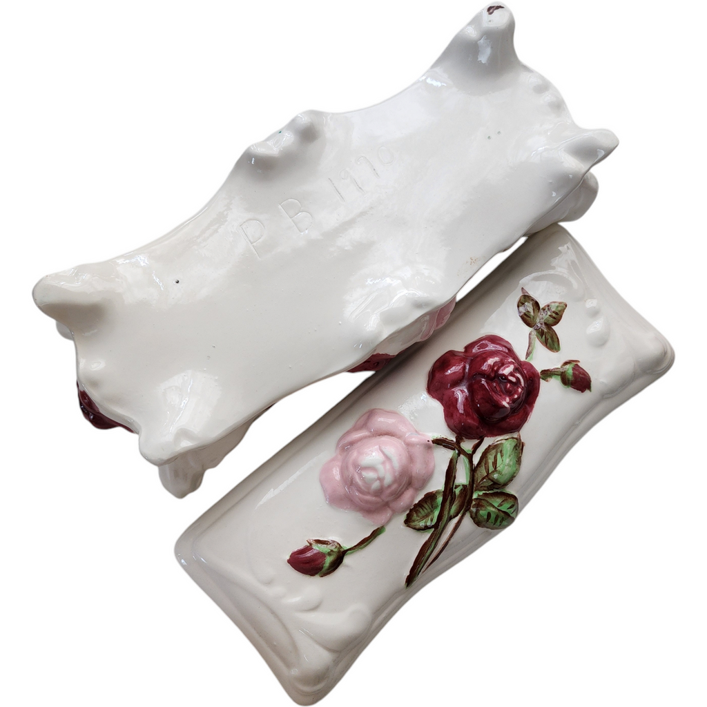 Creek Turn Ceramic Floral White and Pink Trinket Box