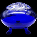 Viking Glass Cobalt Blue Flowerlite Bowl with Clear Flower Frog Insert