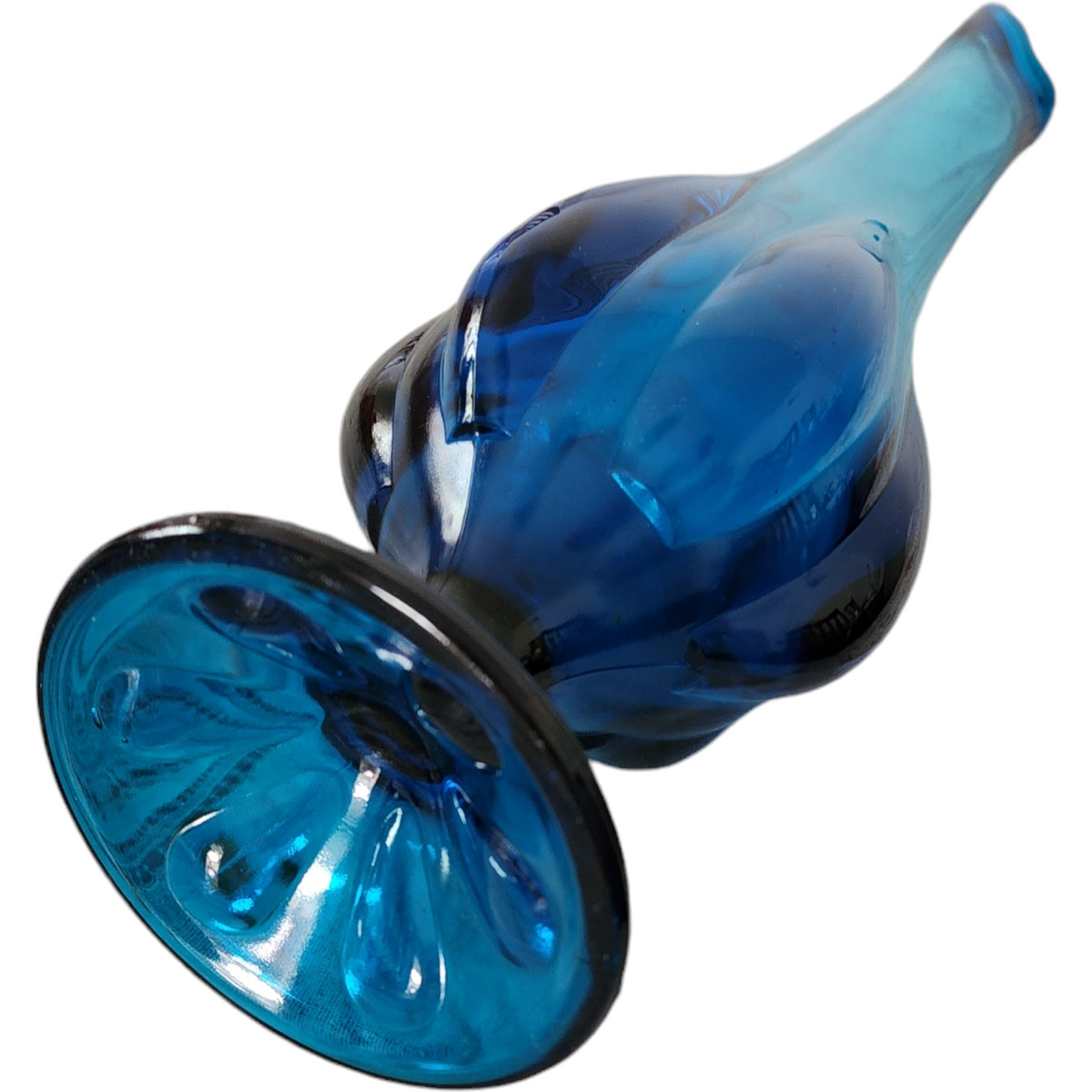 Viking Stretch Epic Blue Bluenique Pressed Glass Large Swung Vase