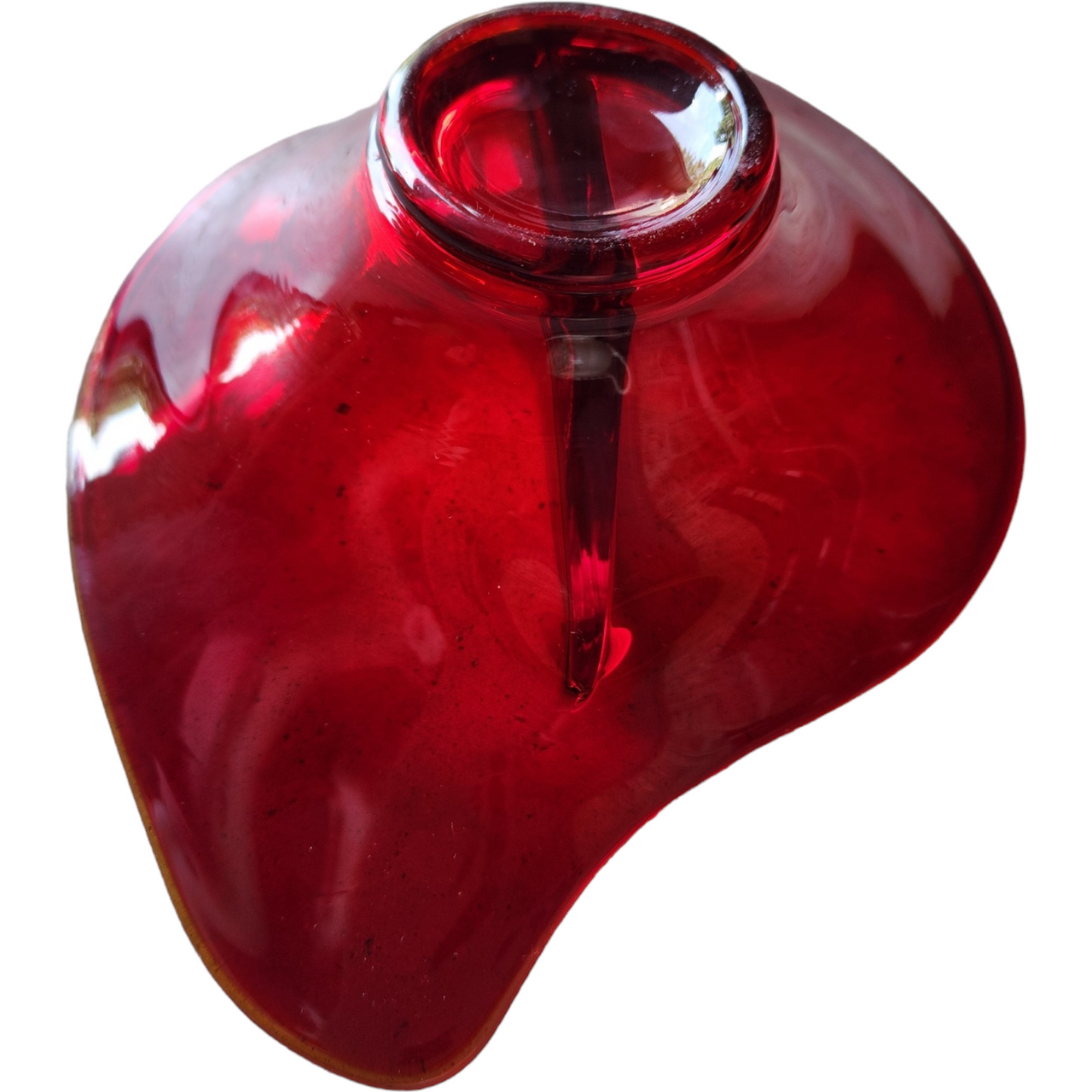 Viking Glass Ruby Red Cadmium Glow Divided Dish