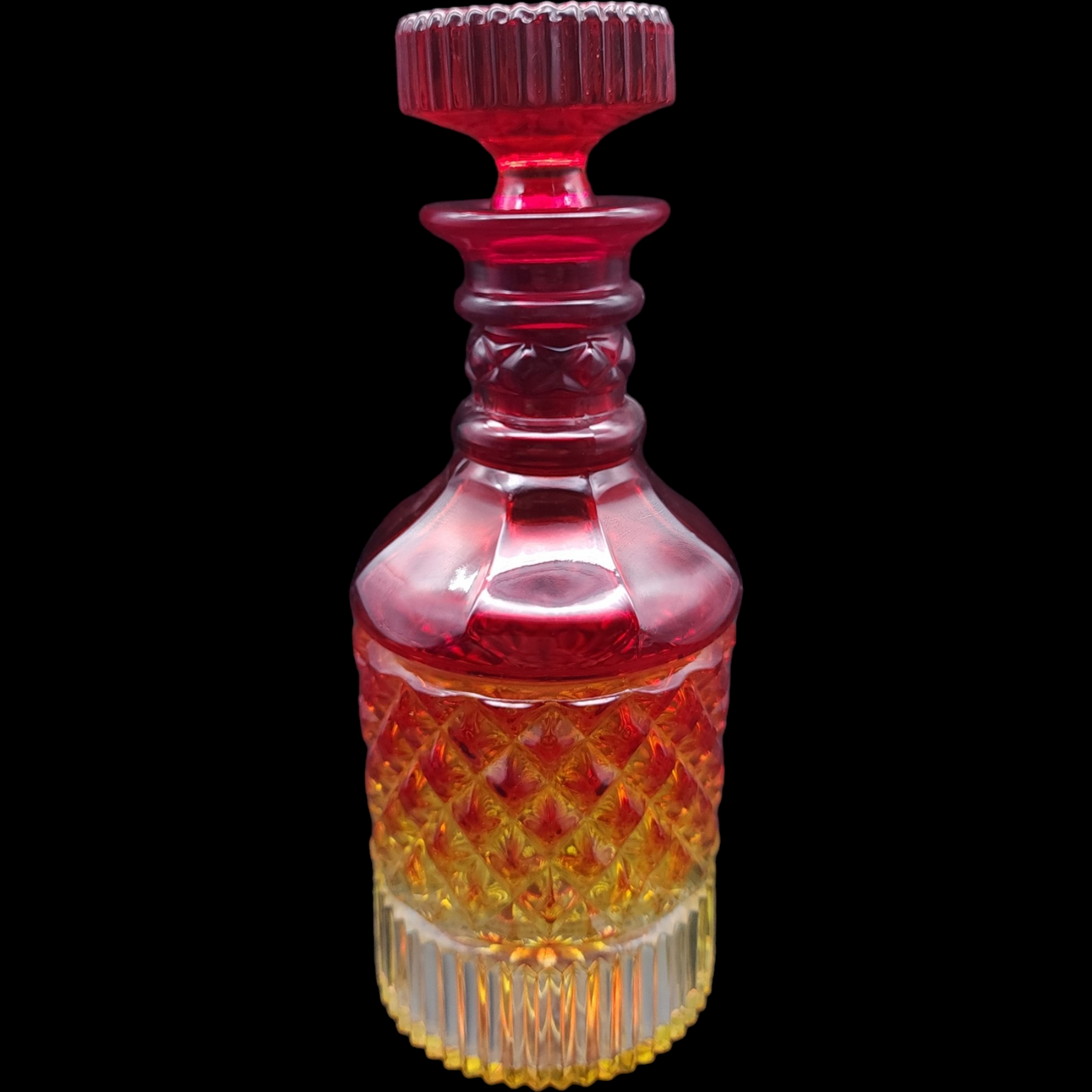 Viking Glass Yesteryear Amberina Decanter
