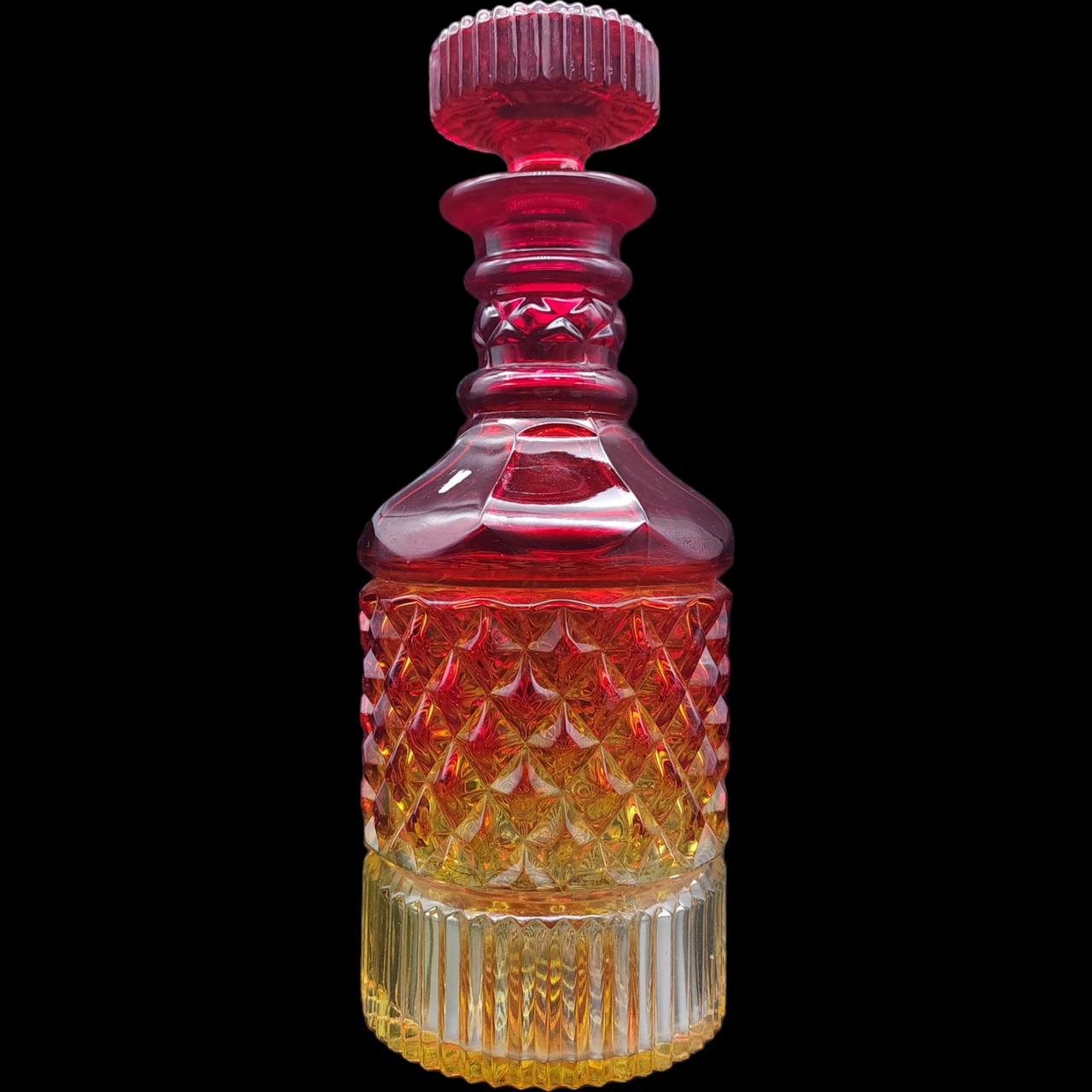 Viking Glass Yesteryear Amberina Decanter