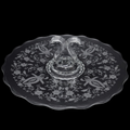 12" Viking Glass Prelude Crystal Center Handle Tray