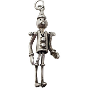 Vintage Large Articulated Pinocchio Puppet Sterling Silver 925 Charm