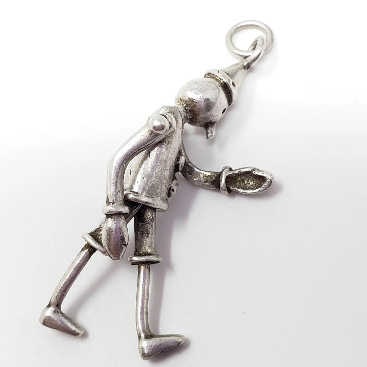 Vintage Large Articulated Pinocchio Puppet Sterling Silver 925 Charm