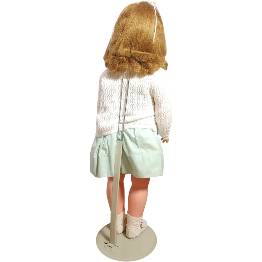 Vintage 1950s Walker Doll in Mint Green Dress and Cardigan - 29"