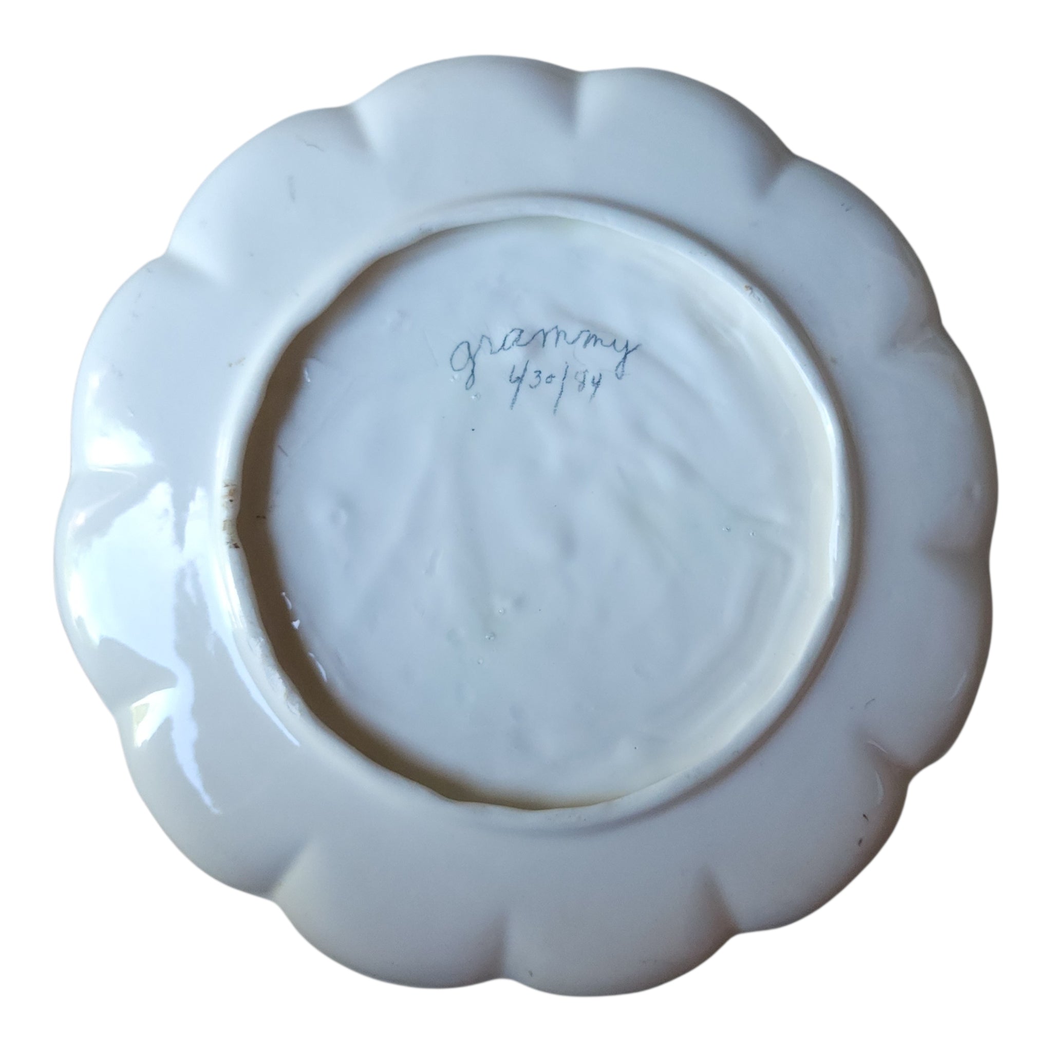 Vintage 1984 Signed Christmas Squirrel Wreath Ceramic Plate