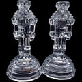 Vintage 24% Lead Crystal Nutcracker Candlestick Holders - Pair