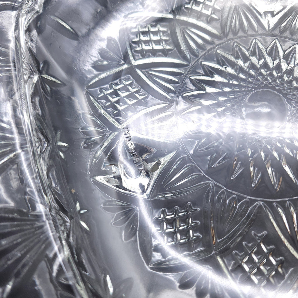 Vintage Alco Clear Glass Handled Serving Tray - Made in Indonesia