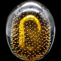 Vintage Amber Controlled Bubble Art Glass Egg Paperweight