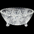 Vintage American Brilliant Style Cut Glass Three-Legged Footed Bowl