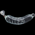 Vintage Art Glass Clear Banana Paperweight Sculpture Controlled Bubble Bullicante