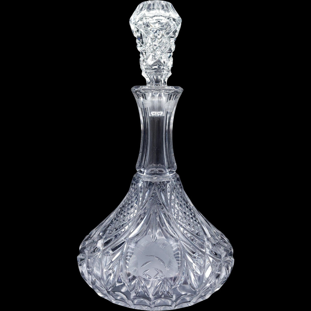 Vintage Avitra Cut Crystal Ships Wine Spirits Decanter with Stopper