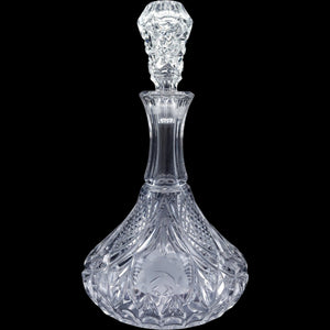 Vintage Avitra Cut Crystal Ships Wine Spirits Decanter with Stopper