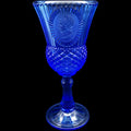Avon Fostoria Cobalt Blue Glass Cameo Goblet Candleholder Martha Washington