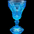 Vintage Blue Pressed Glass Goblet Wine Glass Stemware