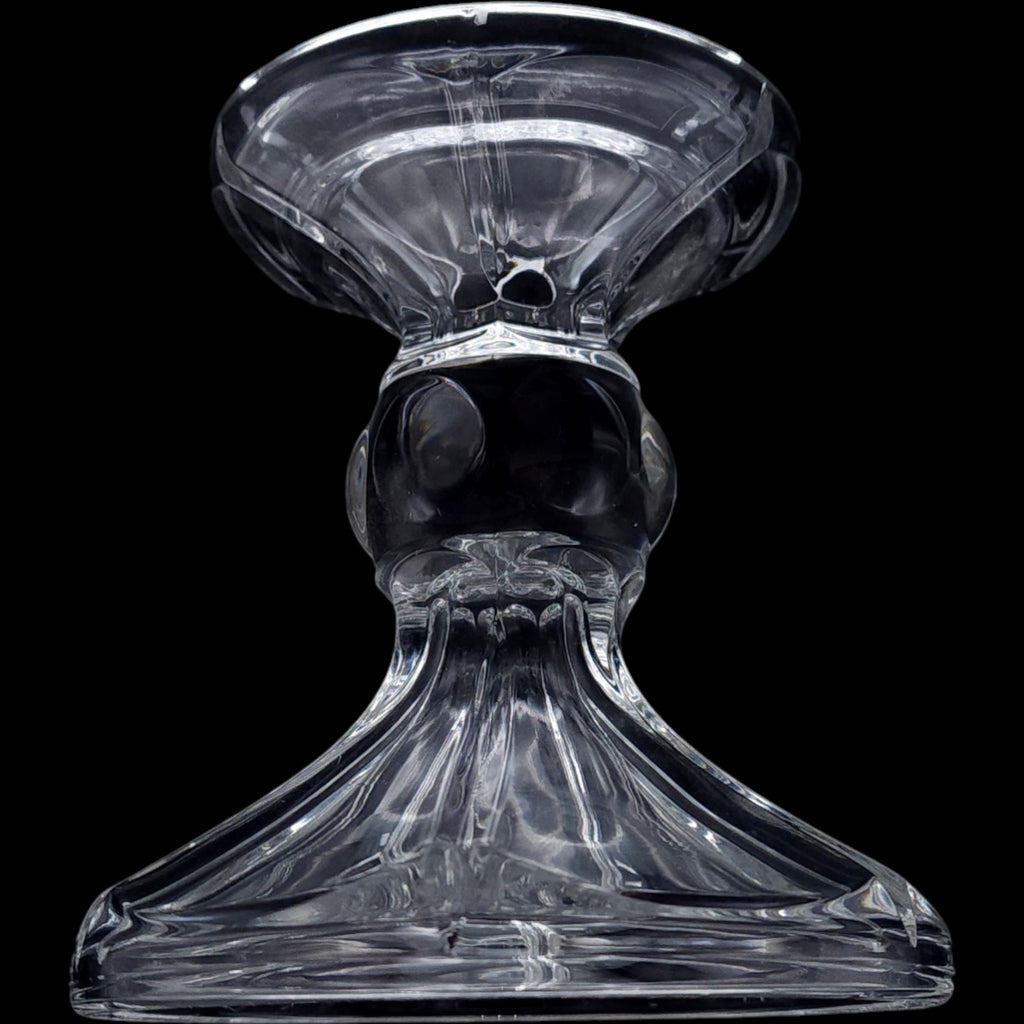 Vintage Bohemia Crystal Pillar Candle Holder Czech Republic Fine Glassware