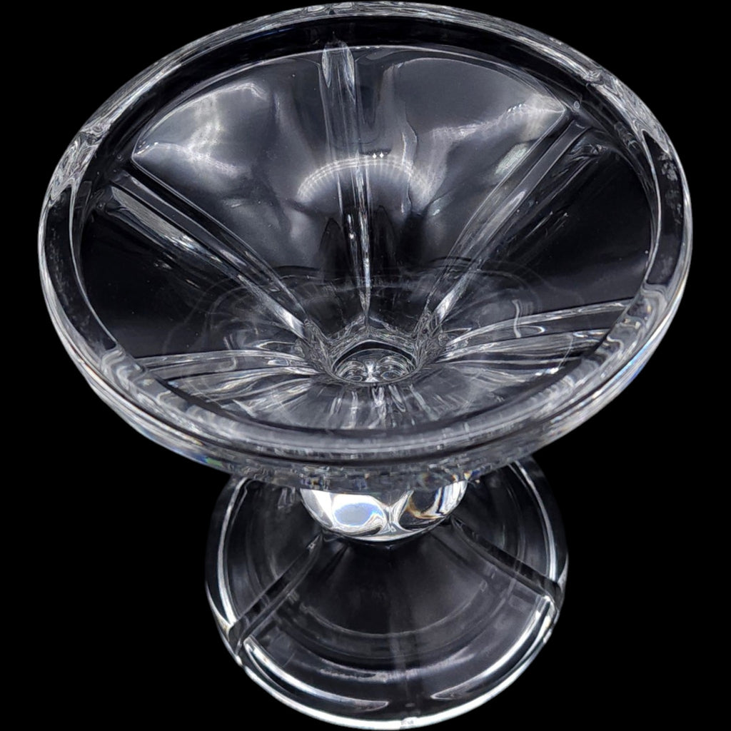 Vintage Bohemia Crystal Pillar Candle Holder Czech Republic Fine Glassware