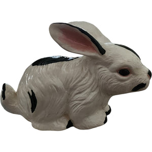Vintage Ceramic Black and White Bunny Rabbit Figurine