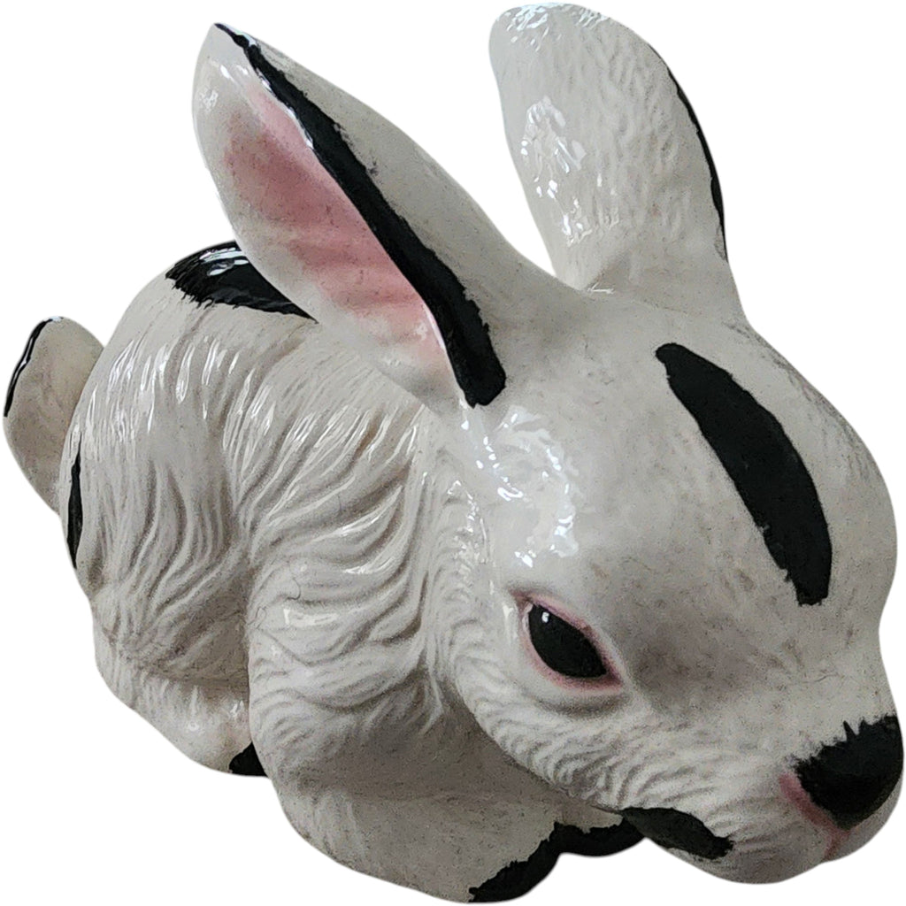 Vintage Ceramic Black and White Bunny Rabbit Figurine