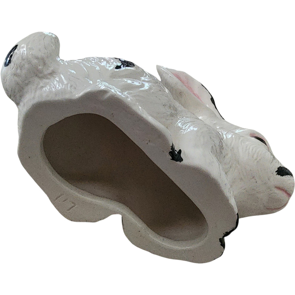 Vintage Ceramic Black and White Bunny Rabbit Figurine