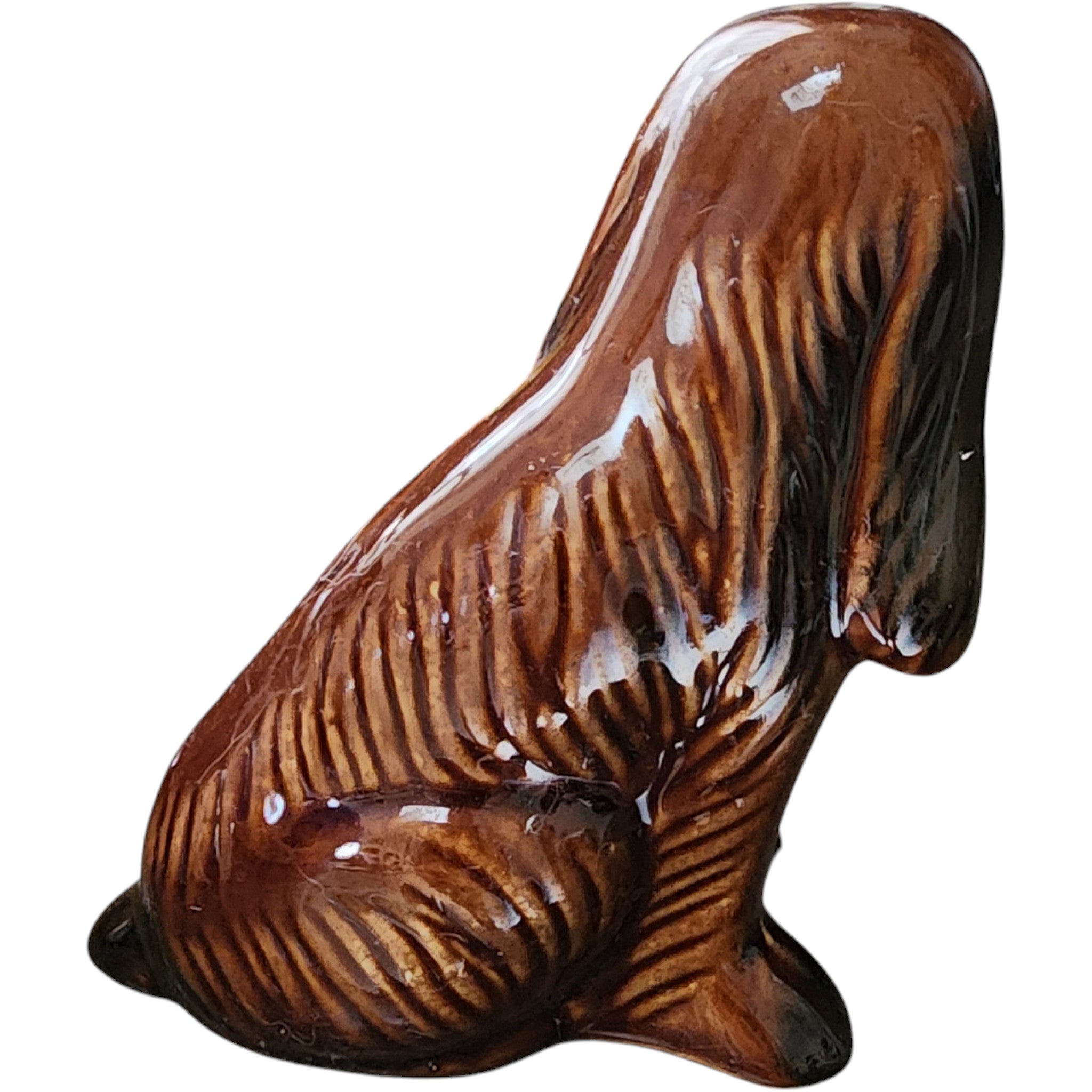 Vintage Ceramic Brown Bloodhound Dog Figurine