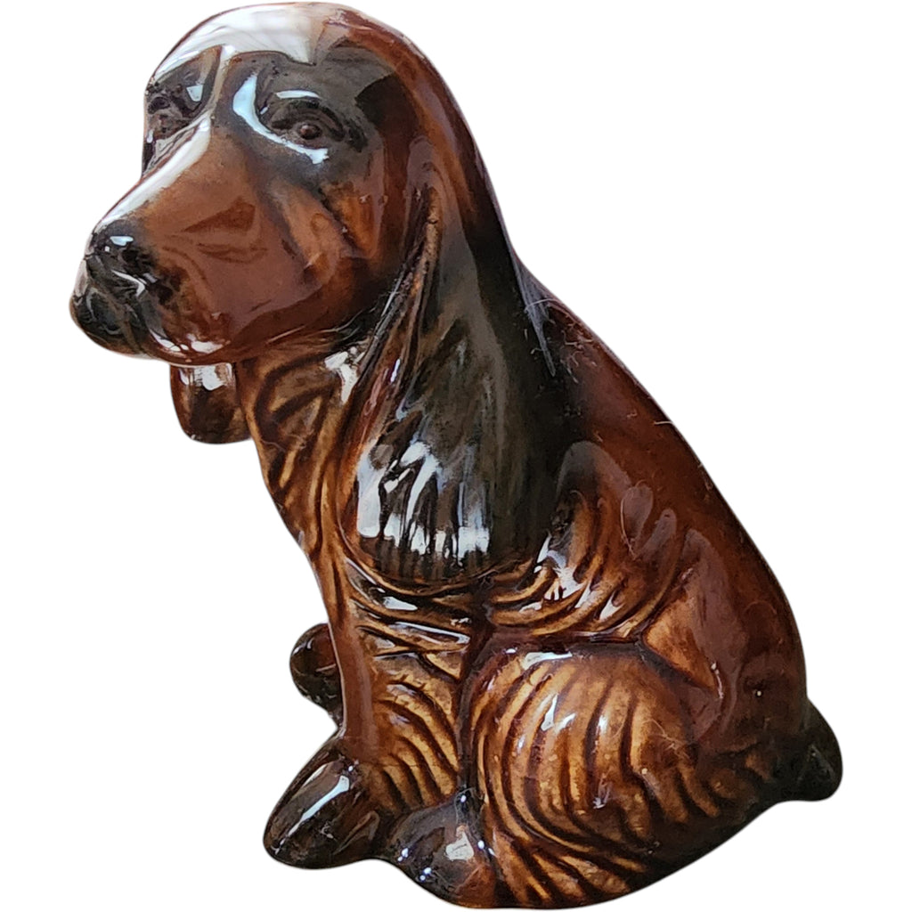 Vintage Ceramic Brown Bloodhound Dog Figurine