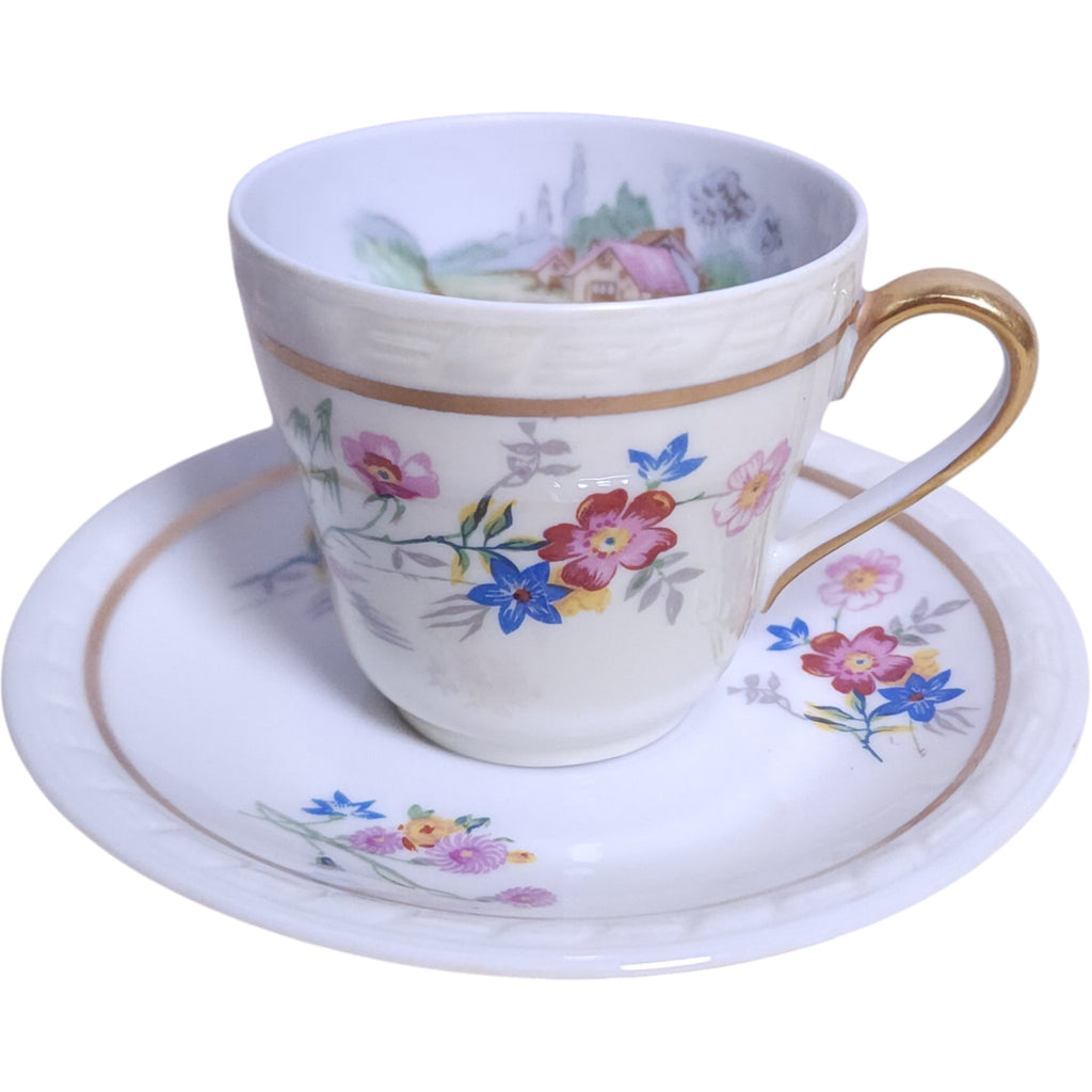 Vintage Charles Ahrenfeldt Limoges Porcelain Cup and Saucer Set