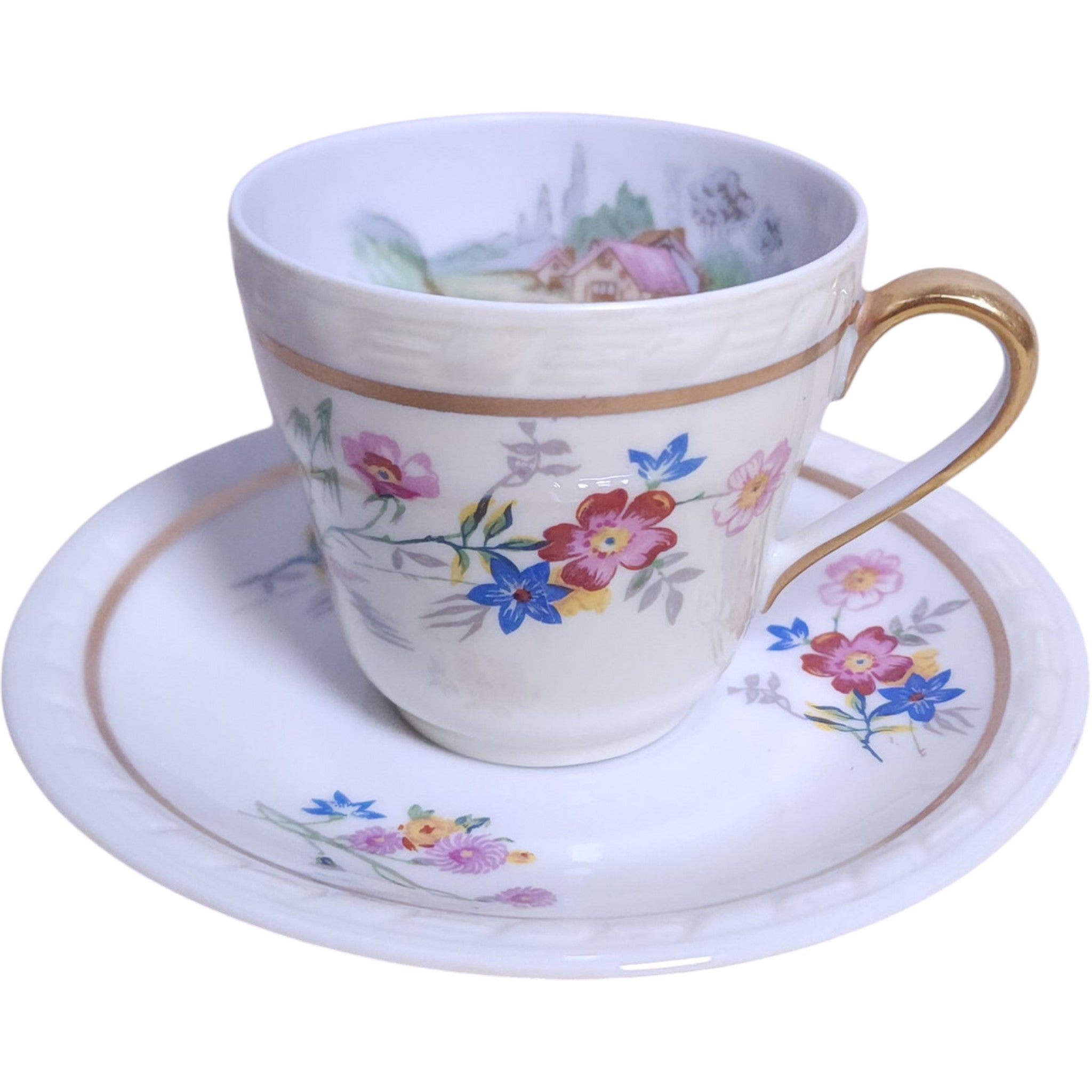 Vintage Charles Ahrenfeldt Limoges Porcelain Cup and Saucer Set