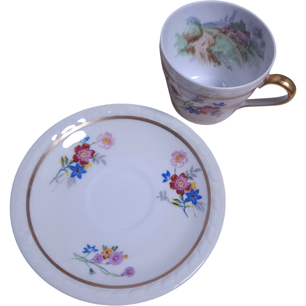 Vintage Charles Ahrenfeldt Limoges Porcelain Cup and Saucer Set